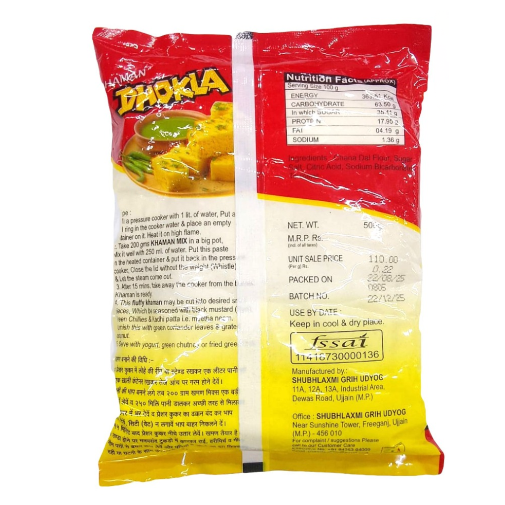 Khaman Dhokla Instant Mix Back